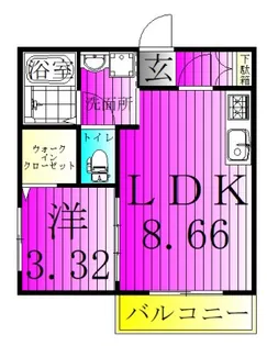 スカイヒル北小金【1階】の間取り