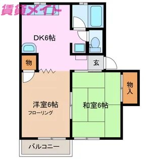 ハイツ仲野I【1階】の間取り