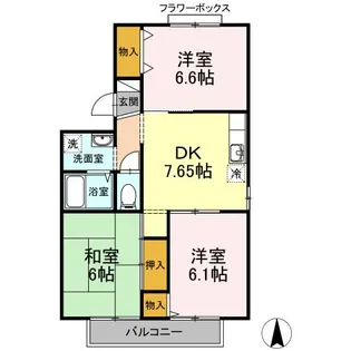 セジュール紫水 B棟【2階】の間取り