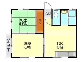 入船山ハイツ【2階】の間取り