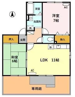 グレイスコート【1階】の間取り