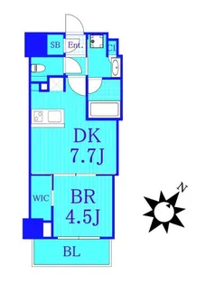 ザパークハビオ横浜東神奈川【7階】の間取り