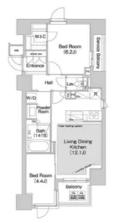 コンフォリア赤坂【9階】の間取り