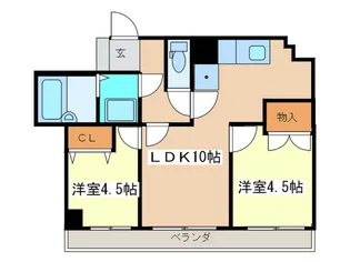 ベルクーレ堺町【2階】の間取り