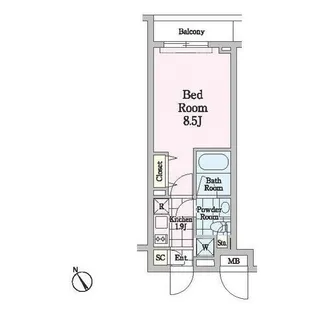 クロノガーデン神楽坂【4階】の間取り