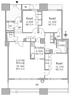 べリスタタワー福島【25階】の間取り