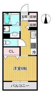 Rooms黒髪【2階】の間取り