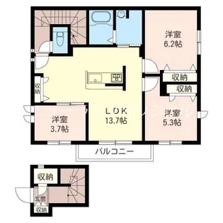 オーフィング ヴィラA【2階】の間取り