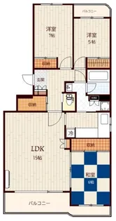 サンヨーレジデンスB棟【1階】の間取り
