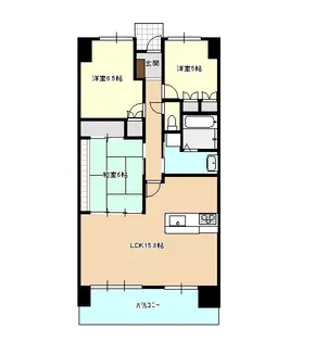 サーパス医大前第2【6階】の間取り