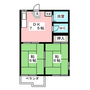 シティーハイツB【2階】の間取り