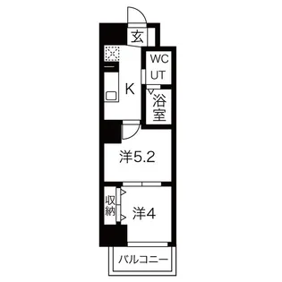 エグゼ新北野【13階】の間取り