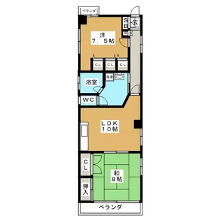 シャトレー浦野【2階】の間取り