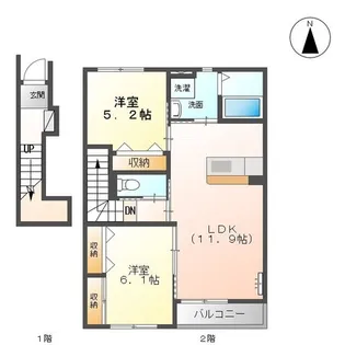 リバーサイド学園南【2階】の間取り