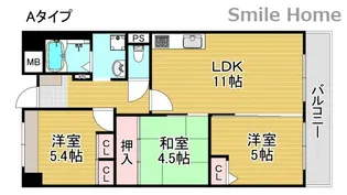 サニーコットン住之江【3階】の間取り