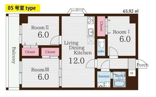 レジデンス南草津【6階】の間取り