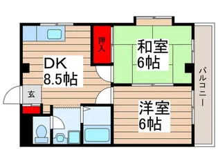 二和西マンション【3階】の間取り