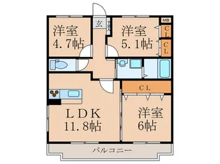 HOWDY(ハウディ)【2階】の間取り