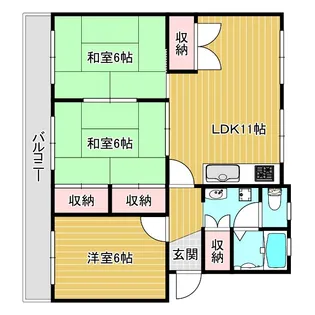 尾上グリーンハイツF棟【3階】の間取り