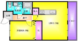 パークコート八戸ノ里【4階】の間取り