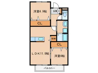 ア-トパ-ク月見【2階】の間取り