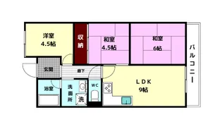 エミネンス生駒【4階】の間取り