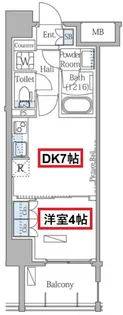 シティカレント天王寺ブロード【12階】の間取り