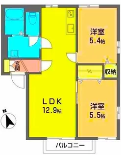 クレール西添A【2階】の間取り