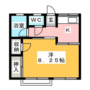 シティハイムオスマンサス【1階】の間取り