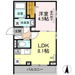 クロノス天神【3階】の間取り