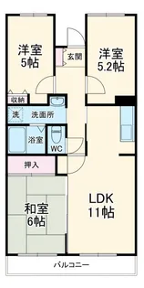 クレール・ソシア【2階】の間取り