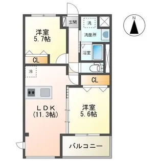 イーストマリオン【2階】の間取り