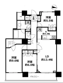 イーストコモンズ清澄白河セントラルタワー【27階】の間取り