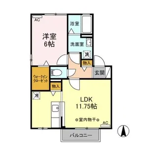 セジュールKIYO B【2階】の間取り