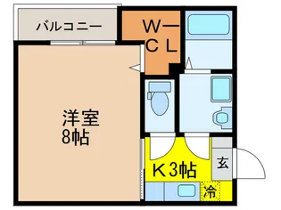 リブレア久留米駅前A棟【2階】の間取り
