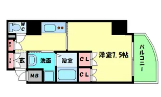 アスヴェル江戸堀【2階】の間取り