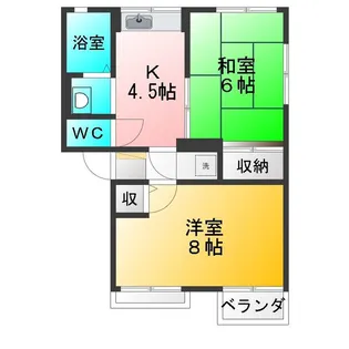 シティハイムサンモール【2階】の間取り