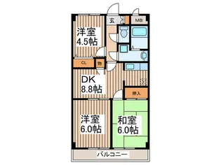 ヴェルデステージ南林間【3階】の間取り