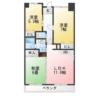 グランドゥール二方【14階】の間取り