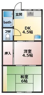谷口ハイツ(西棟)【1階】の間取り