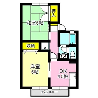 ウェルフィールドB【2階】の間取り