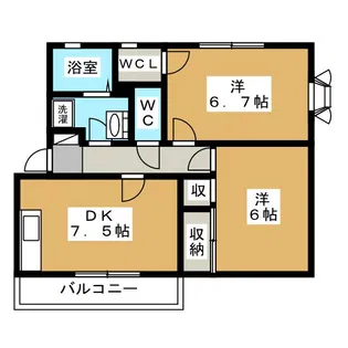カサヴィレッジF【2階】の間取り
