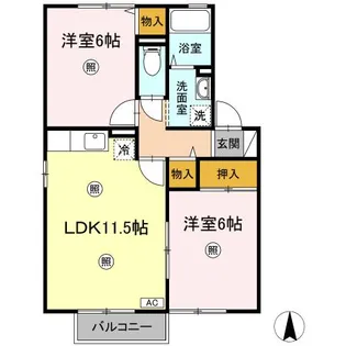 ブロッサムB(DR)【1階】の間取り