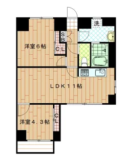 メゾンドゥルポール【2階】の間取り