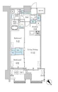 レガシス中目黒【9階】の間取り