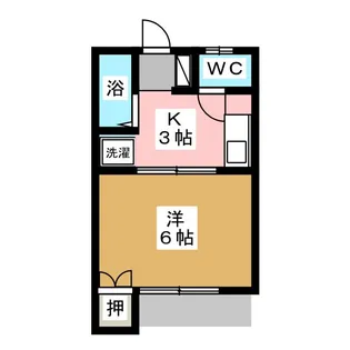 サンハイツ三輪【1階】の間取り