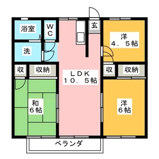 シティハイムリバティB【2階】の間取り