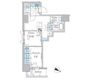 パークアクシス小伝馬町【14階】の間取り