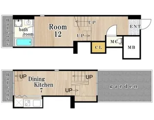 U residence 弁天町【6階】の間取り