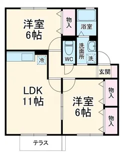 グリーンパークみだい南 B【1階】の間取り